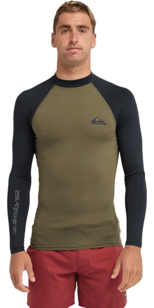 2026 Quiksilver Hombres Everyday Camiseta De Manga Larga De Licra Con Protección UPF50 AQYWR03131 - Grape Leaf / Black